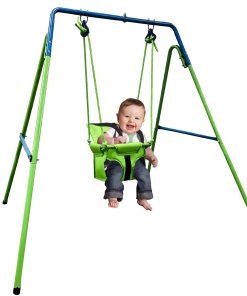 Hisecome 2-en-1 Trampolín y Columpio para Niños, Trampolín
