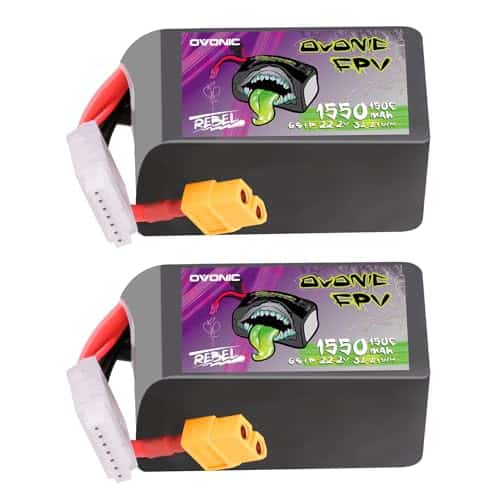 OVONIC Batería Lipo 22.2V 1550 mAh 150C con Enchufe XT60 -