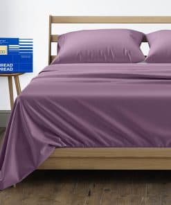 Juego de sábanas 100% algodón egipcio puro -Ciruela