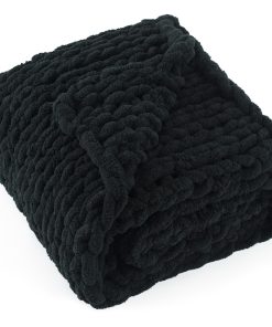 Manta de Punto Grueso LONG CREATE 50"X 60", -Negro