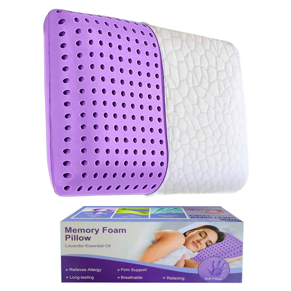 Almohada de Lavanda OMEO Tamaño Queen, Almohada de Espuma