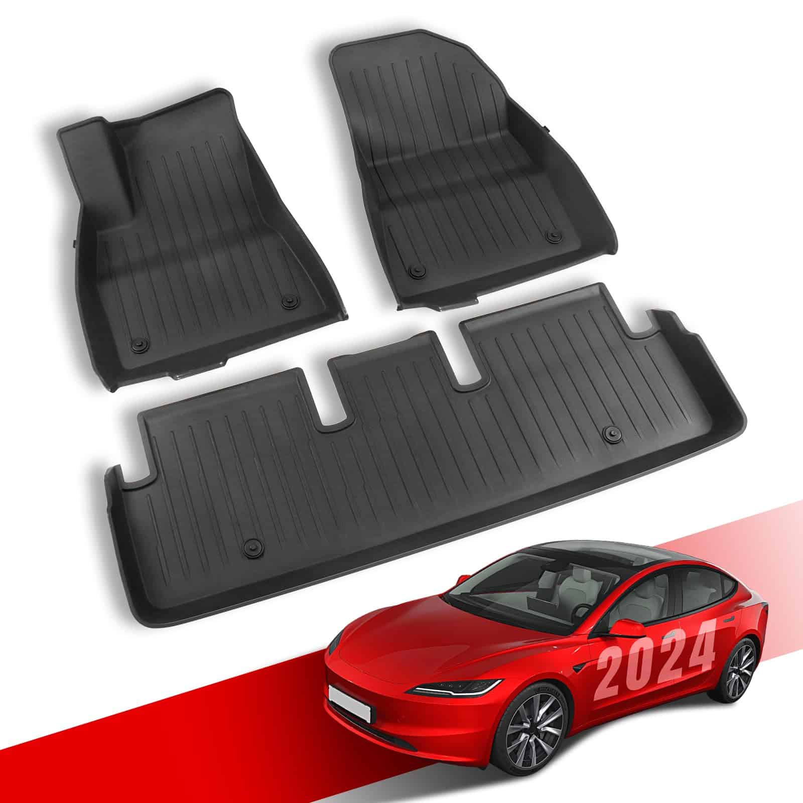 Tapetes para piso Leeiion compatibles con 2024 Tesla Model