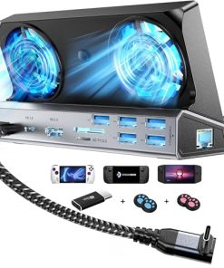 Estación de acoplamiento Dual Cooling Fans 10 en 1 para