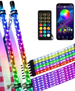 Kit de Luces de Látigo 2PCS 3FT y 12Pcs Underglow de