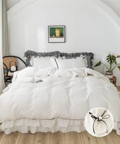 Juego de Funda de Edredón SOUKACH con Volantes y Lazos de