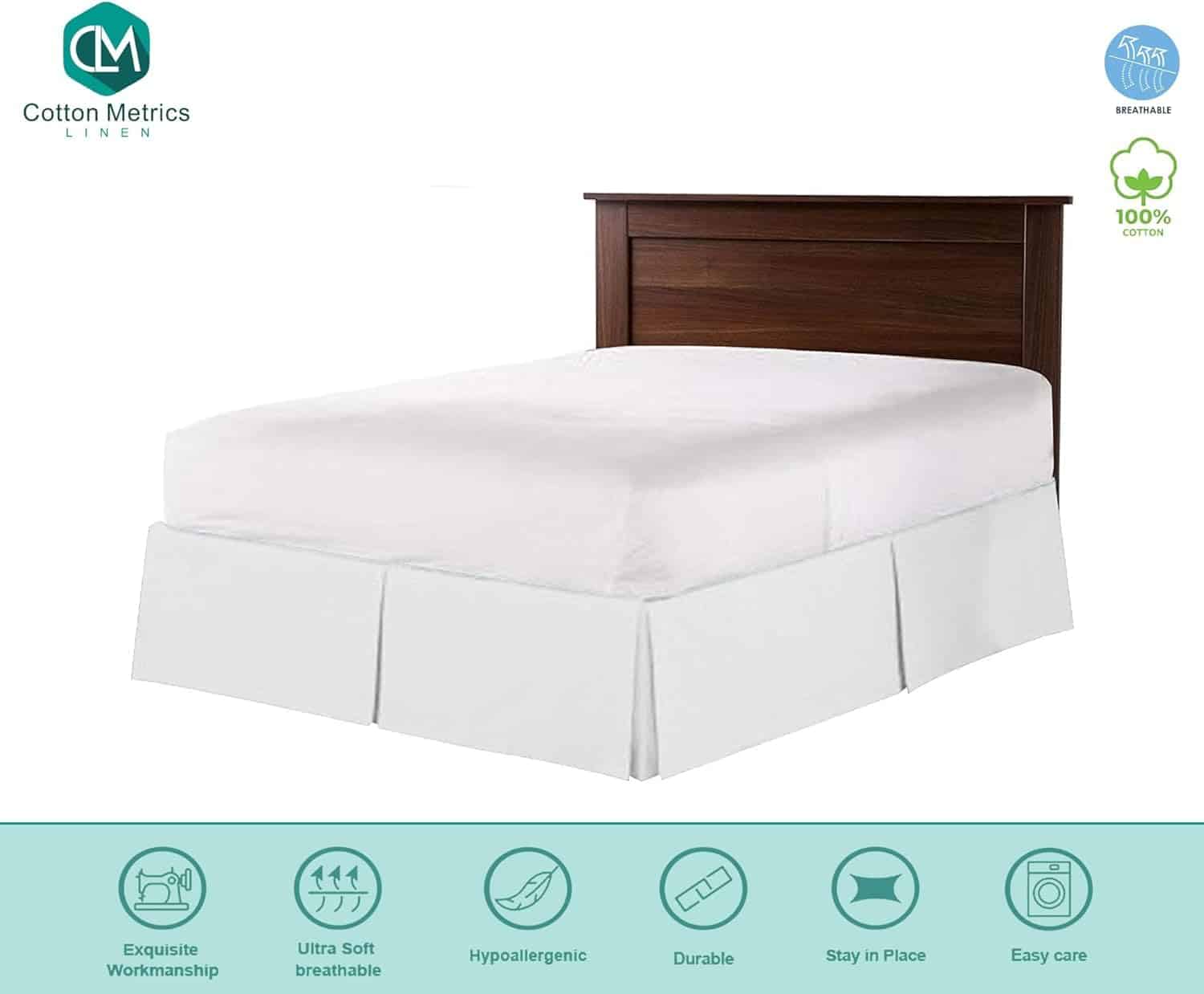 Faldón de Cama Premium tamaño King 800TC -Blanco - Imagen 3