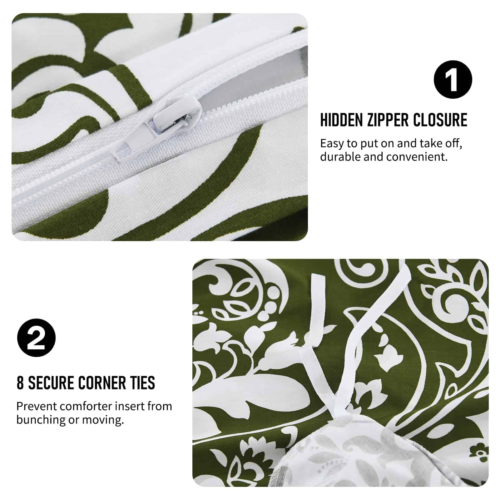 PERHOM Funda de edredón Queen - Funda de edredón Queen de - Imagen 6