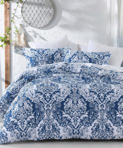 Fundas de Edredón PERHOM Azul King - Juego de Funda de