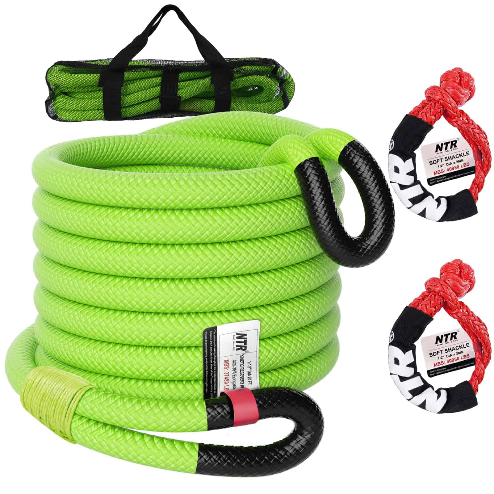 Cuerda de Recuperación Cinética NTR 1-1/8" x 30' -Verde Bril