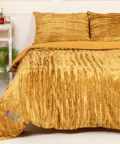 Funda de Edredón de Terciopelo -Amarillo Oro Triturado