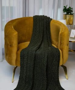 Manta/Colcha de Punto de Cable Pescador ARAN 100% Lana