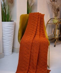 Manta de Punto de Cable Aran Isle 100% Lana Virgen 66.93 x