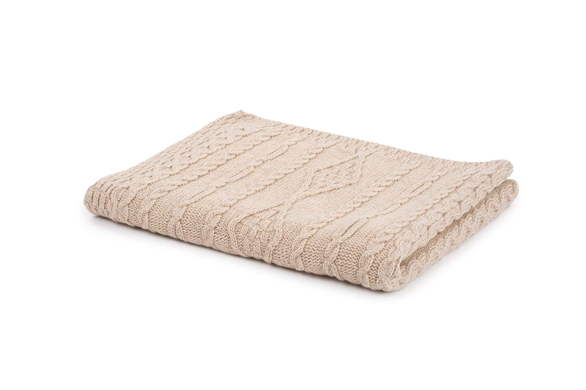 Manta de Punto de Cable de Pescador ARAN ISLE 100% Lana - Imagen 3