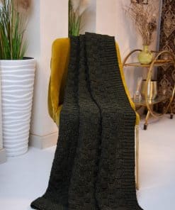 ARAN ISLE Manta de Punto de Cable de Pescador 100% Lana