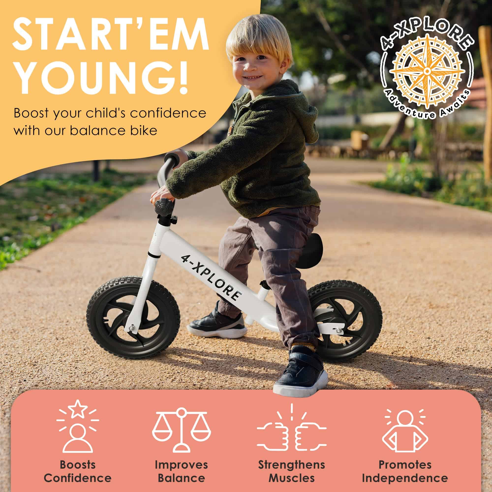 Bicicleta de Equilibrio Ajustable 4-Xplore para Niños de - Imagen 3