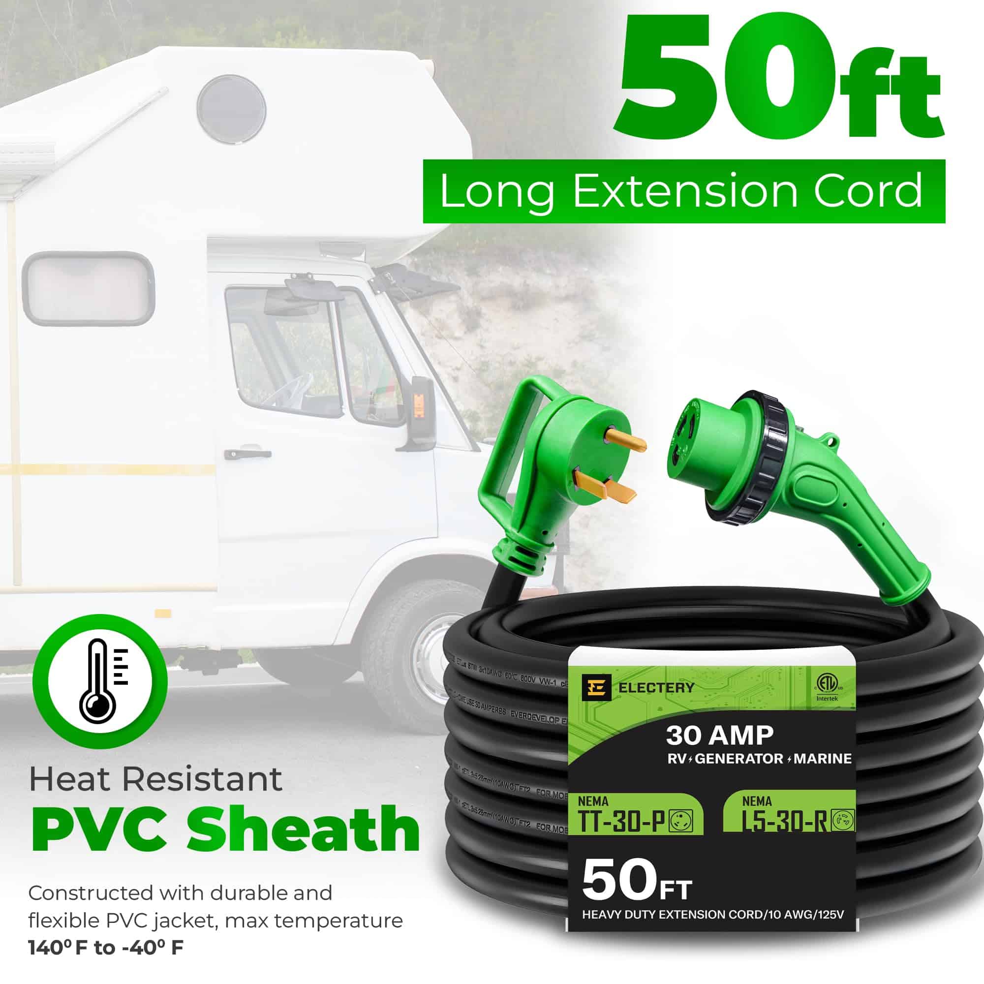 Cable de Extensión de Corriente para RV de 30 Amperios y 50 - Imagen 9