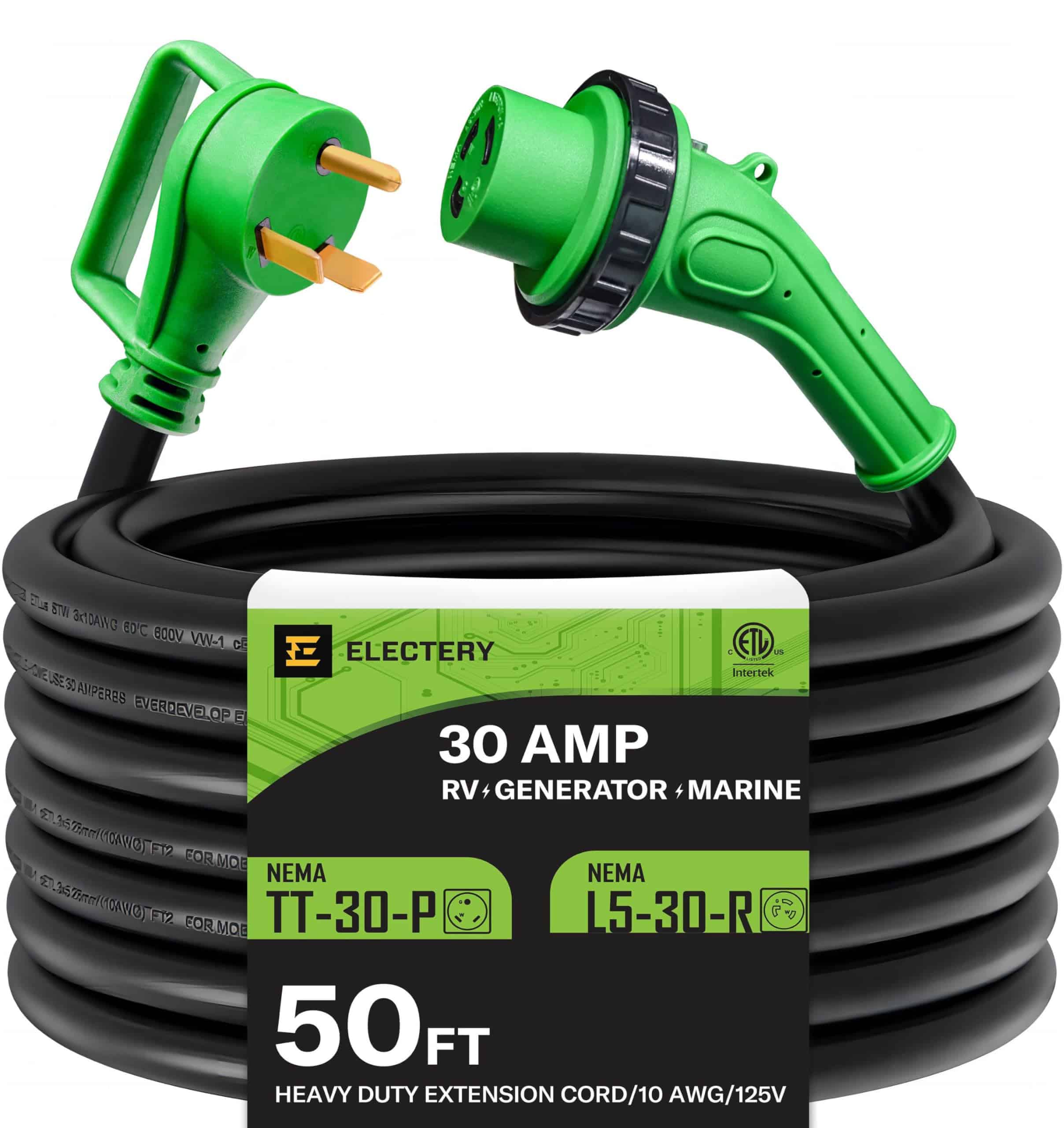 Cable de Extensión de Corriente para RV de 30 Amperios y 50