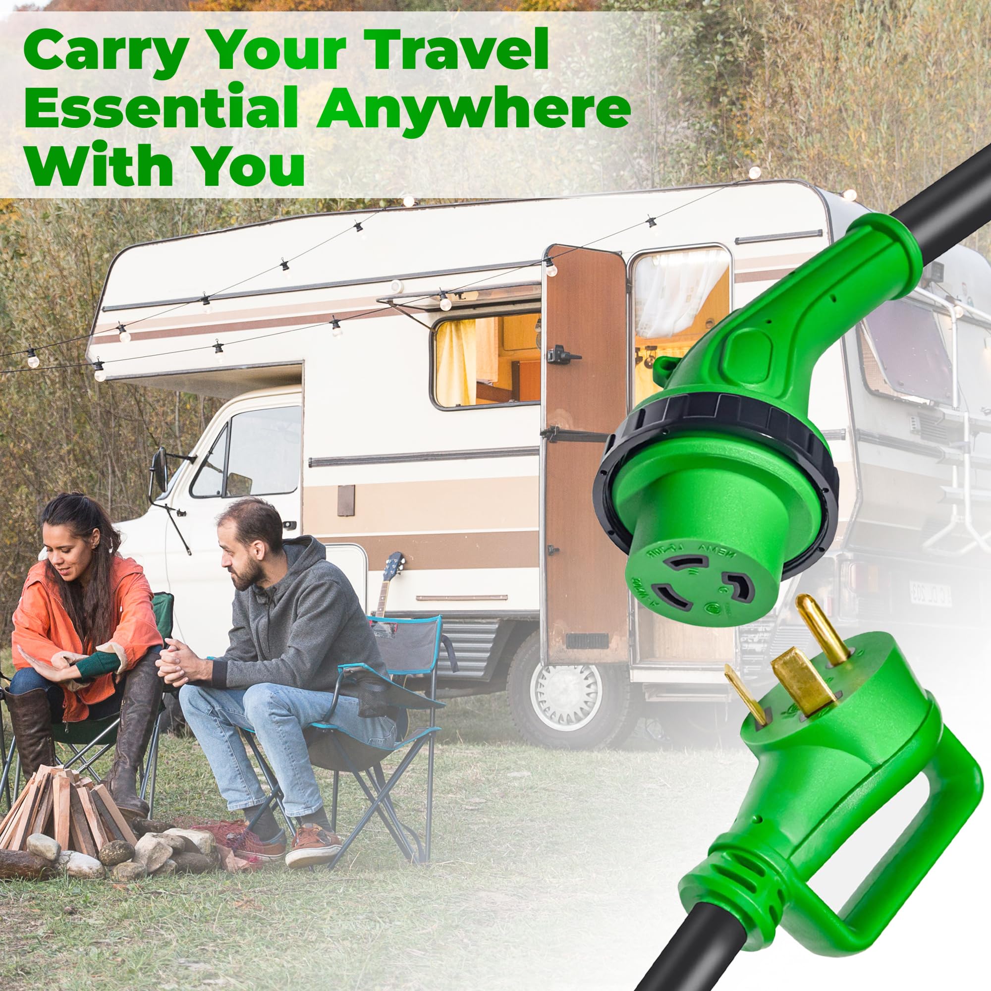 Cable de extensión de corriente de RV de 30 amperios y 15 - Imagen 6