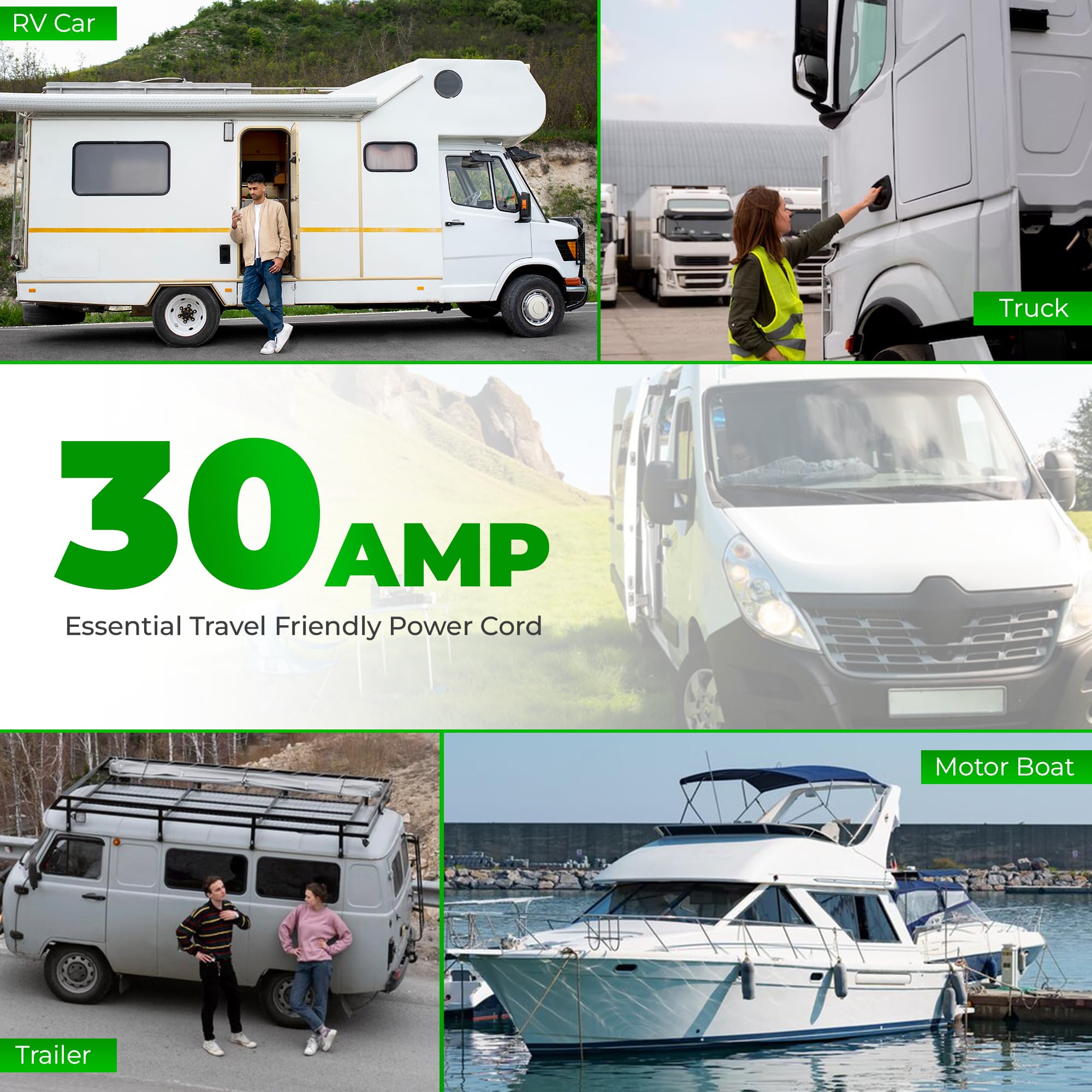 Cable de extensión de corriente de RV de 30 amperios y 15 - Imagen 7