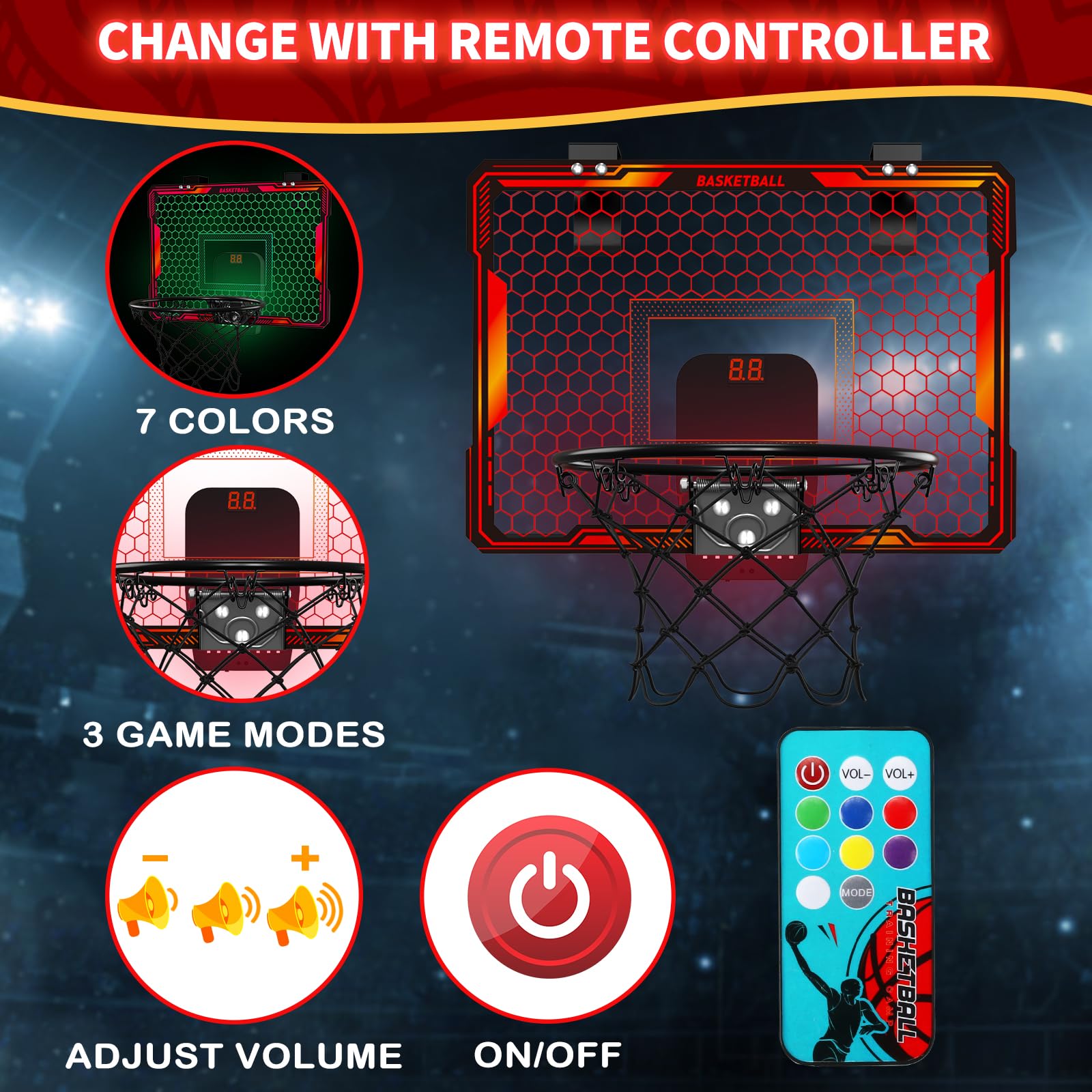 Canasta de Baloncesto HYES con Control Remoto Interior con - Imagen 4