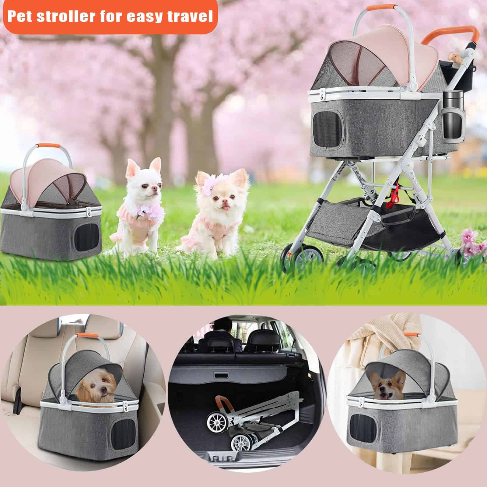 Carriola para Mascotas, Carriola para Perros, 3 en 1 - Imagen 4