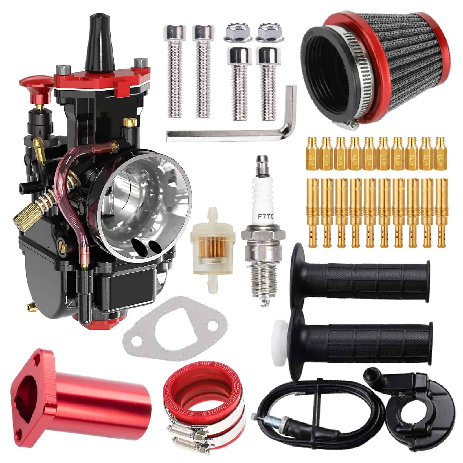 Kit de tubo de admisión de carburador MTRPARTS PWK 28 30MM