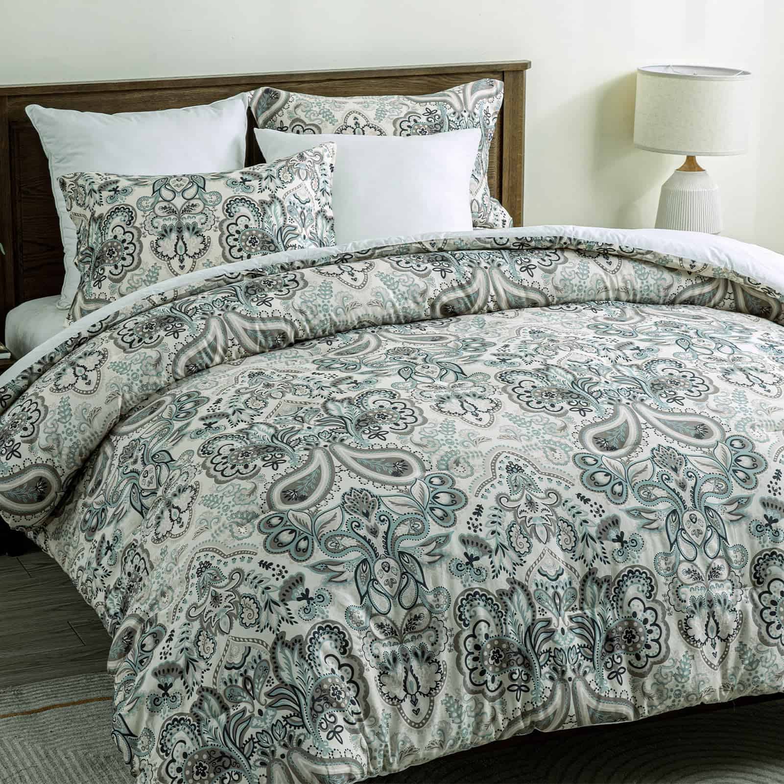 Set de Edredón King SahSahCasa, Juego de Edredón Damasco - Imagen 5