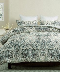 Juego de Edredón Queen Finlonte Damask, -Beige/Marrón/Gris-A