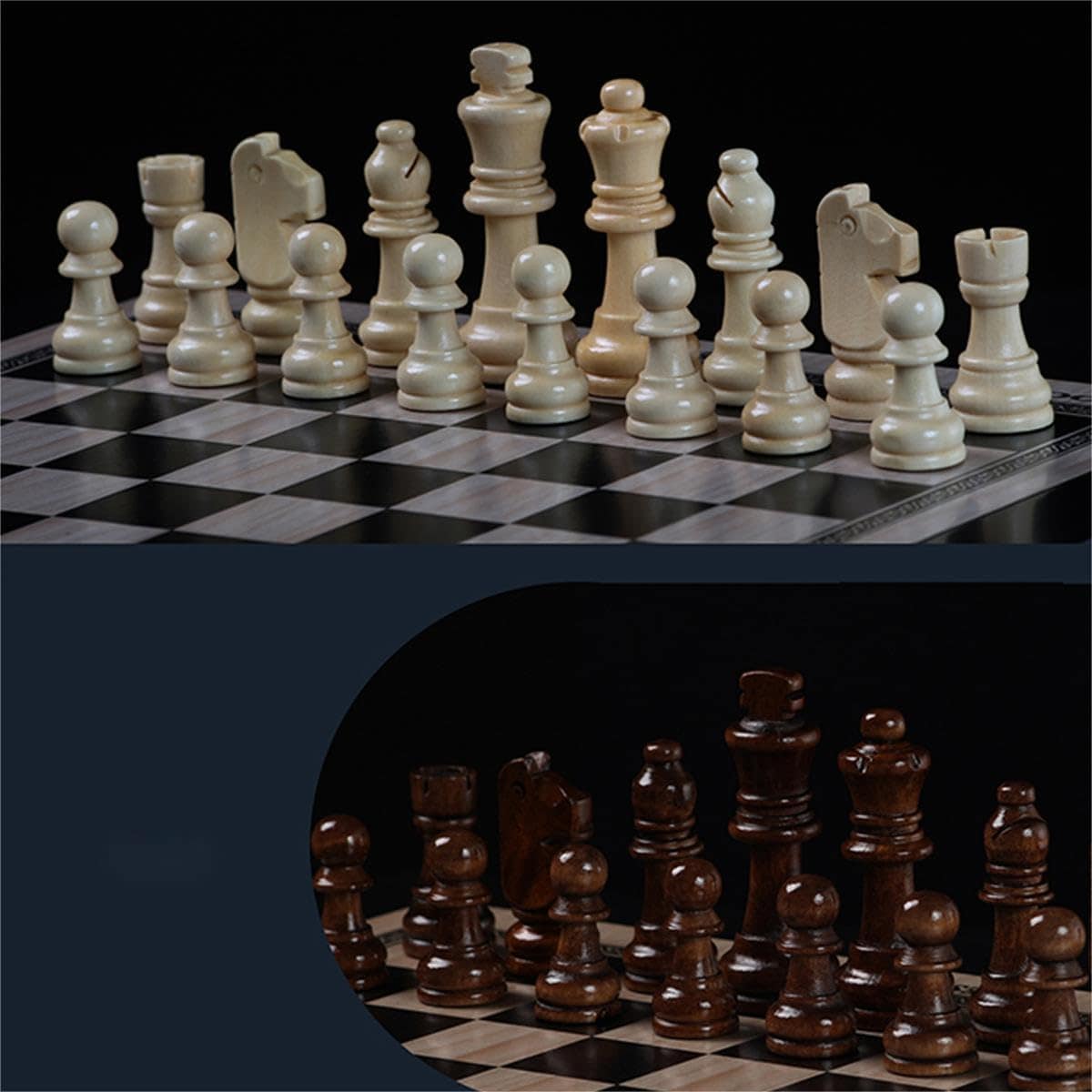 Juego de ajedrez de madera de 15", tablero de tamaño - Imagen 3