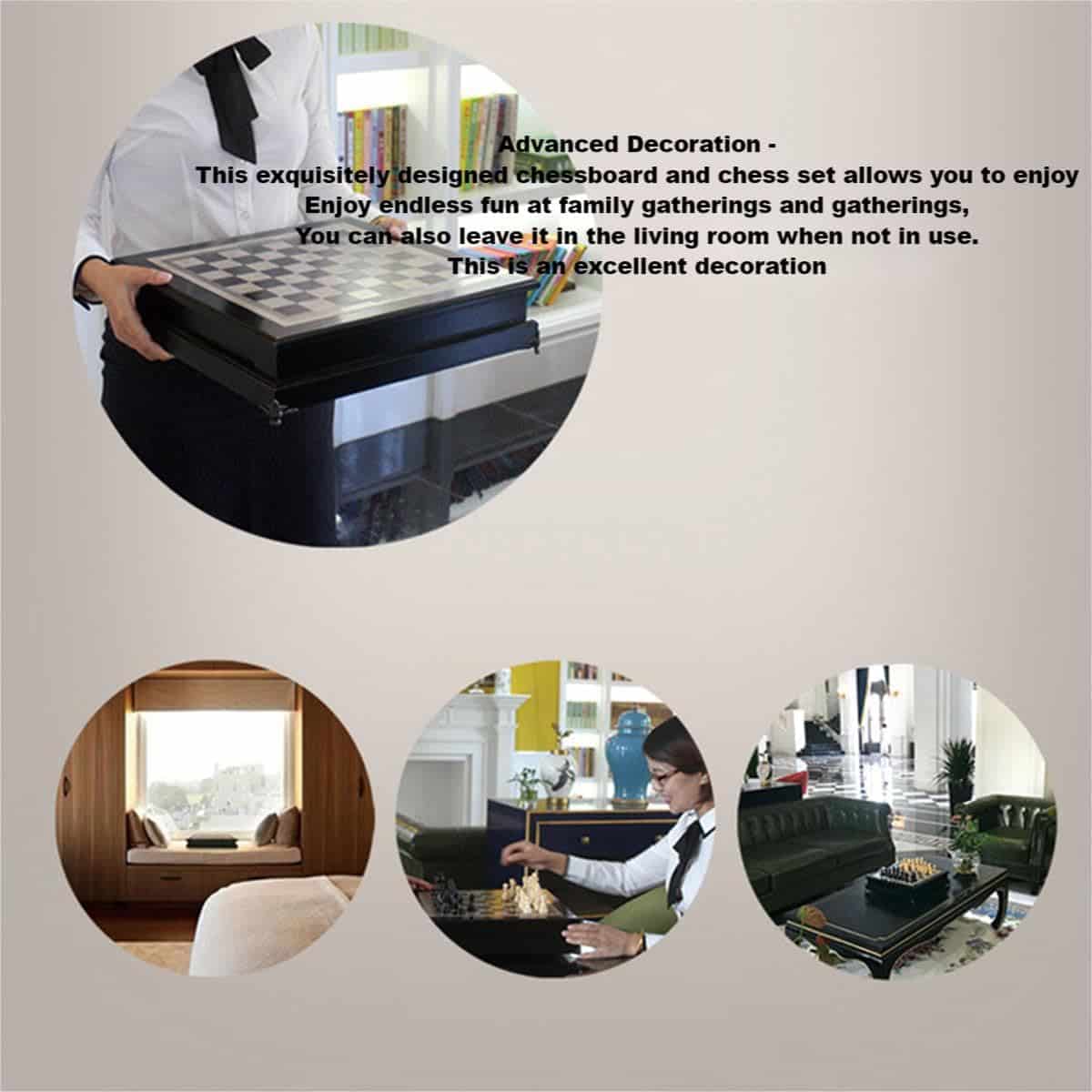 Juego de ajedrez de madera de 15", tablero de tamaño - Imagen 10