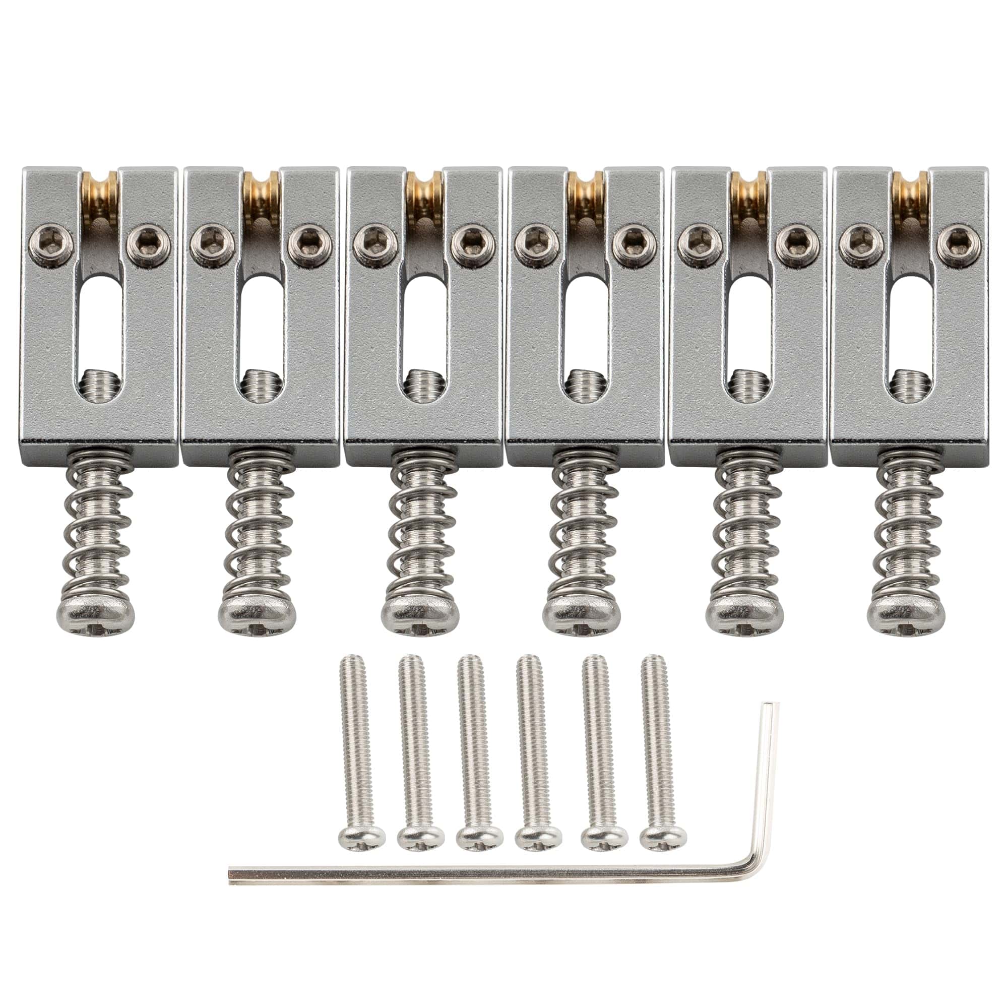 Musiclily Ultra 10.5mm Modern Brass Guitar Roller Bridge