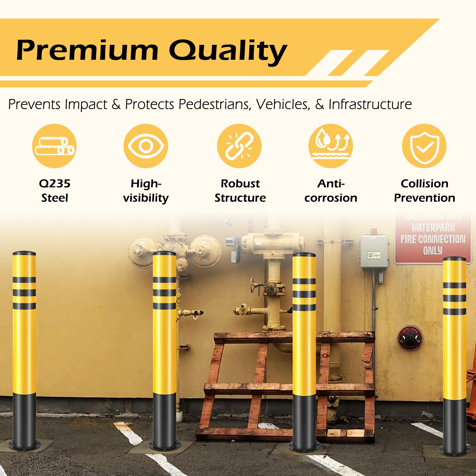 Poste de bolardo de seguridad KoreTech 4 pcs / 2 pcs, - Imagen 5