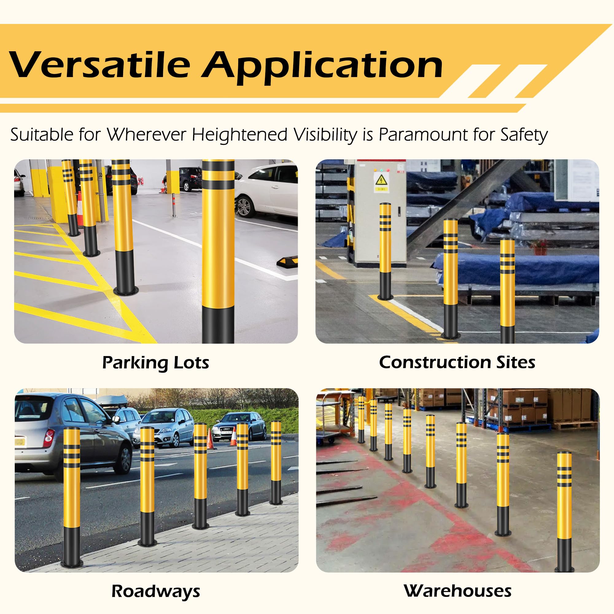 Poste de bolardo de seguridad KoreTech 4 pcs / 2 pcs, - Imagen 7