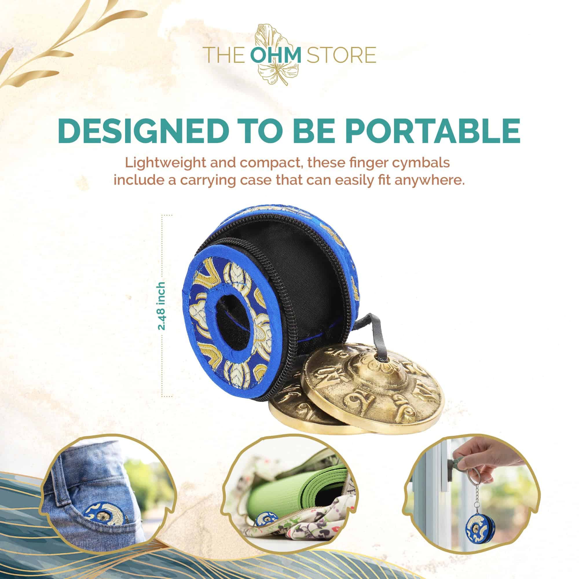 Campanas tibetanas Ohm Store Mantra Tingsha con estuche - Imagen 7