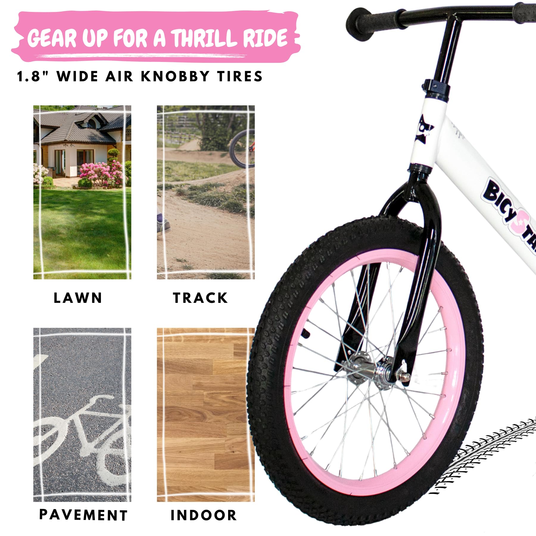 Bicicleta de Equilibrio Bicystar de 16 Pulgadas, Bicicleta - Imagen 5