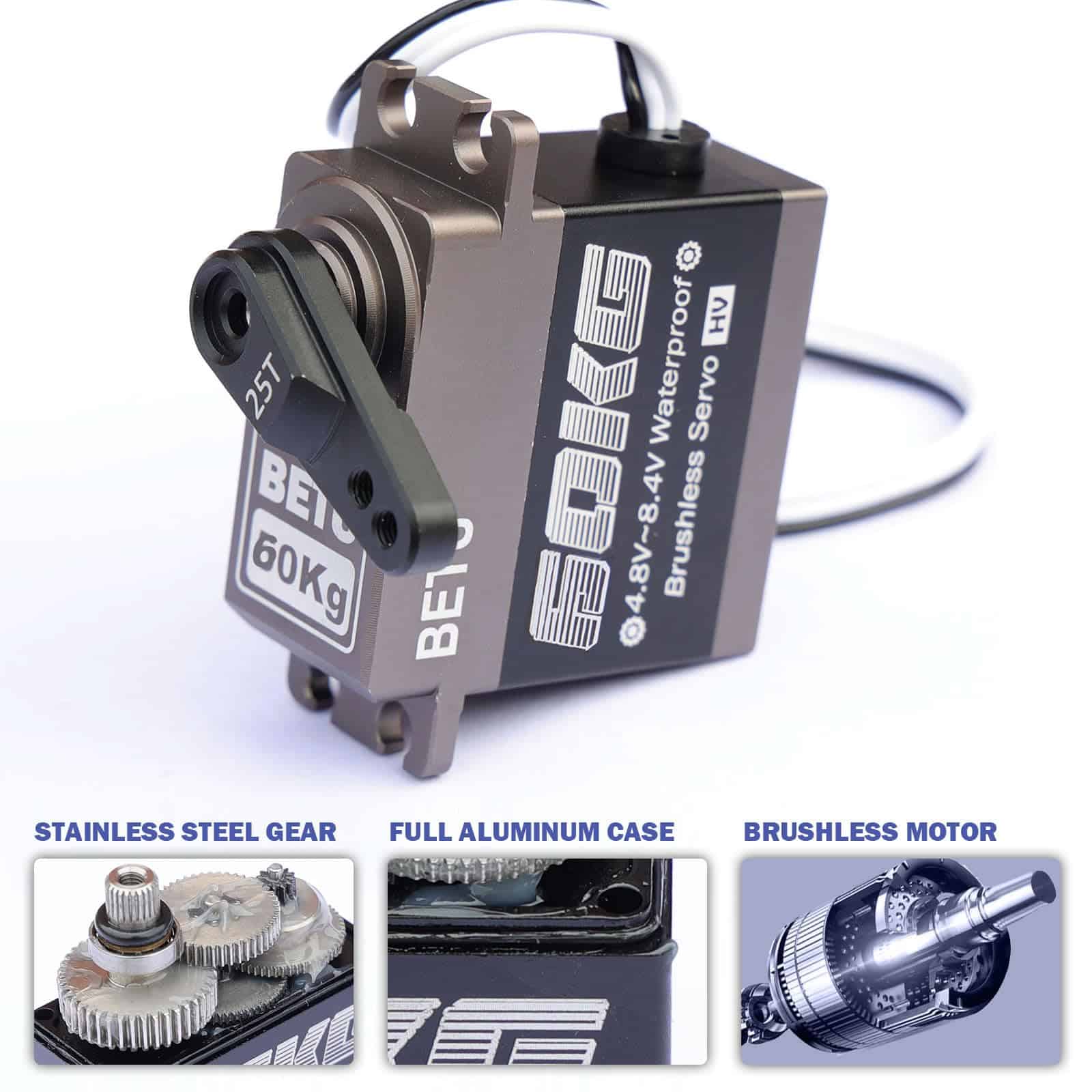 Servo Brushless BETU 60kg, Servo de Alta Velocidad, Servo - Imagen 5