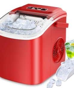 Máquina de Hielo para Encimera, Máquina de -Rojo con Asa