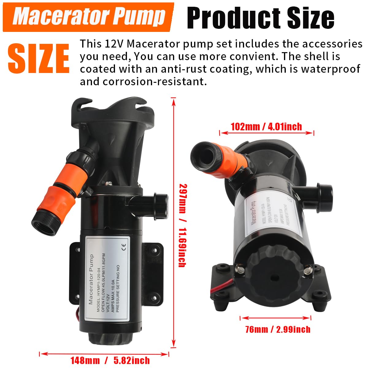 Bomba Trituradora Iqihui para RV de 12v -12 Gpm Bomba de - Imagen 7