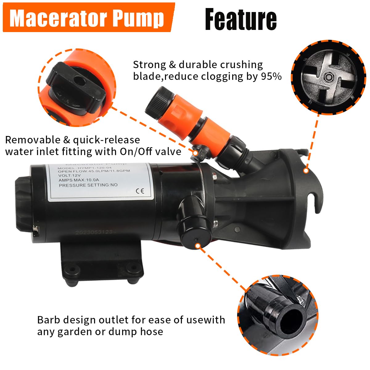 Bomba Trituradora Iqihui para RV de 12v -12 Gpm Bomba de - Imagen 6