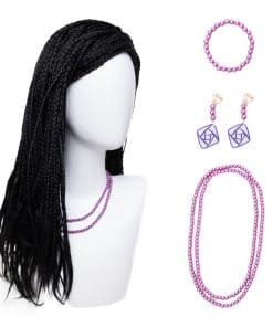 Pelucas Trenzadas Negras para Disfraz de Pelucas de Cosplay