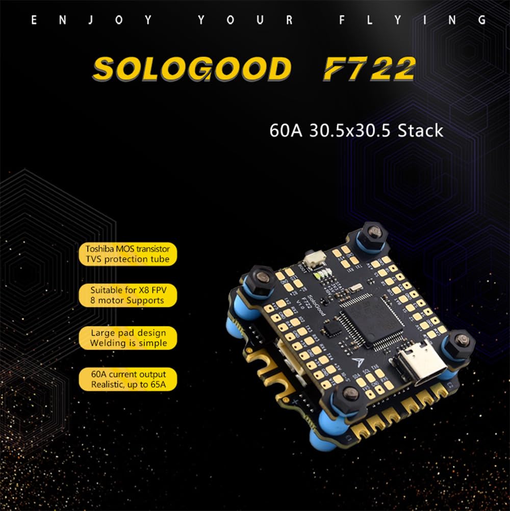 Controlador de vuelo SoloGood F722 30.5x30.5MM con ESC 4in1 - Imagen 3