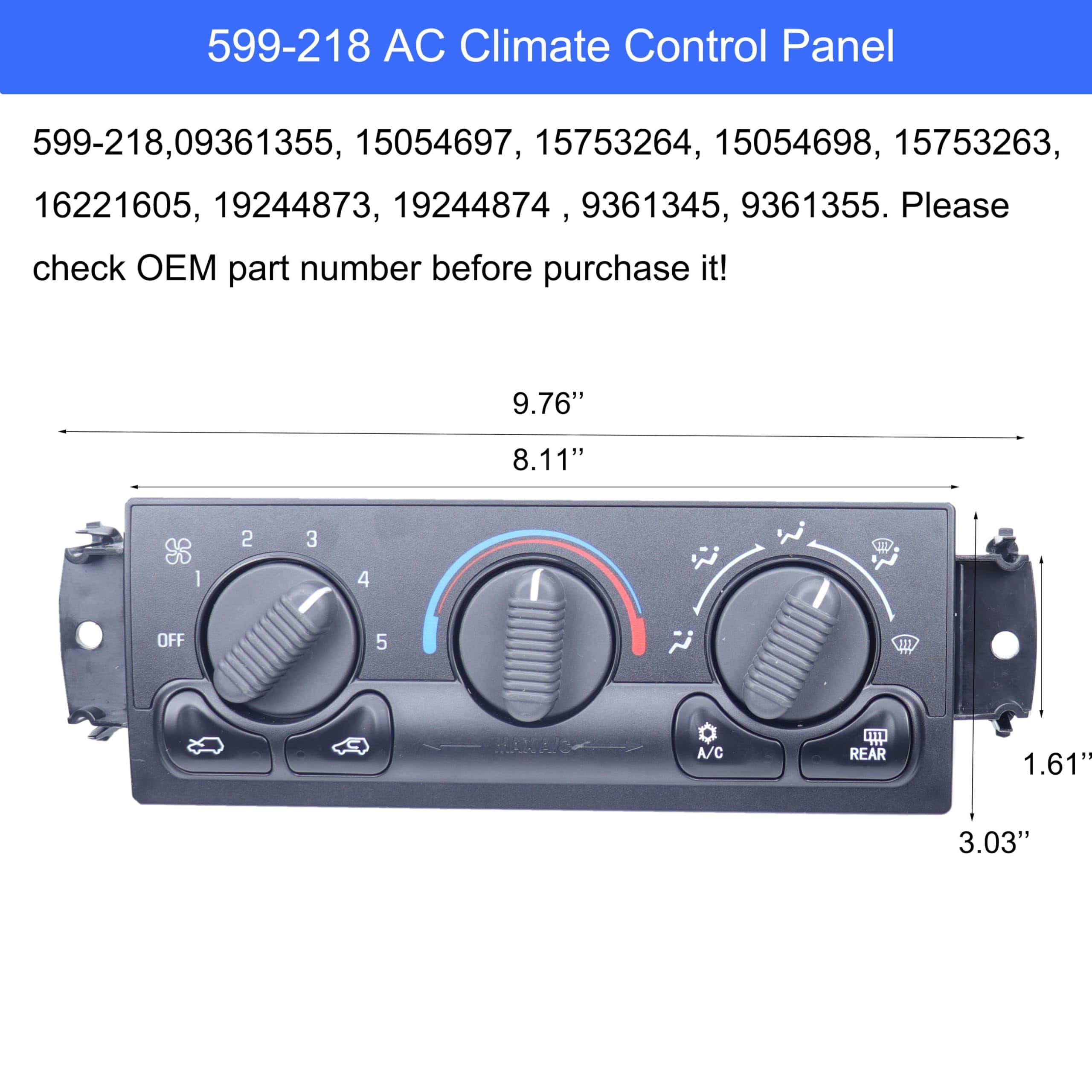 MOCW 599-218 Panel de Control de Clima, Panel de Control de - Imagen 4
