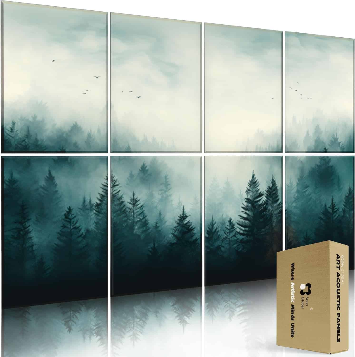 Soon Global 8-Pack Paneles Acústicos de Pared, 48 x 32