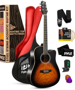 Kit de Guitarra Acústica con Cuerdas de Acero Pyle, Tamaño