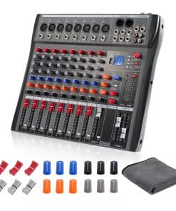 Mezcladora de Audio de 8 Canales, Consola con Bluetooth