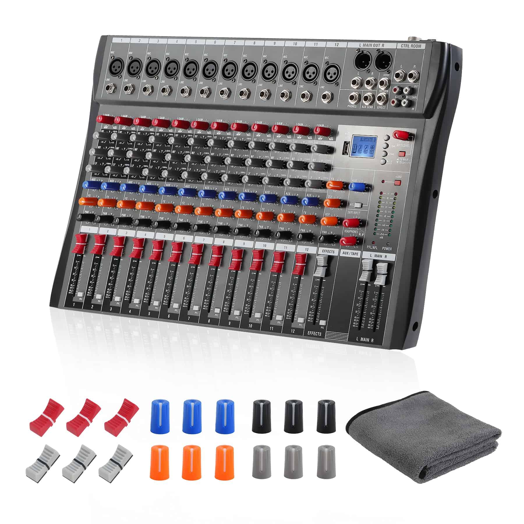 Mesa Mezcladora de Audio de 12 Canales, Consola con