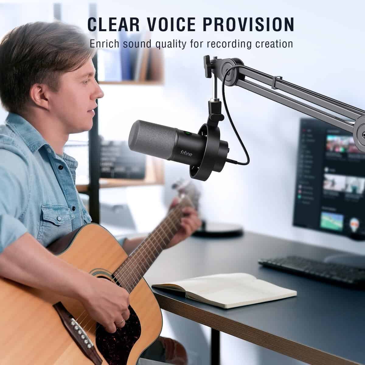 FIFINE Set de Micrófono Dinámico para Podcast con Brazo - Imagen 8