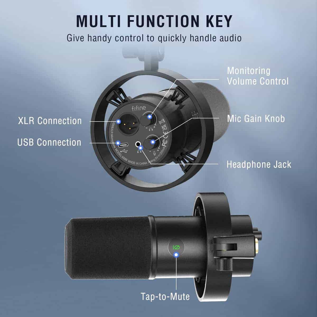 FIFINE Set de Micrófono Dinámico para Podcast con Brazo - Imagen 6