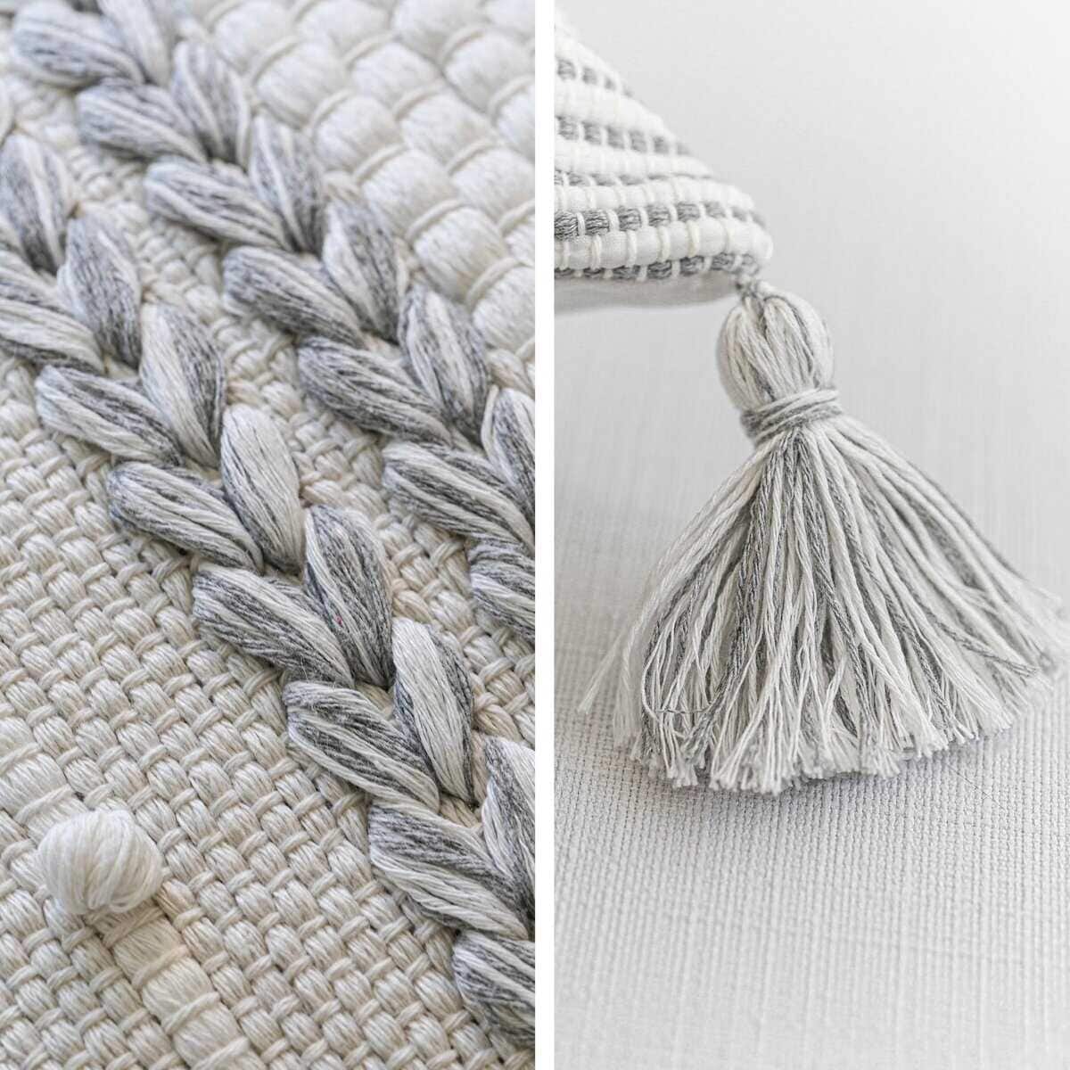 Funda de Almohada Decorativa Boho en Gris 20x20 Cuadrada, - Imagen 8