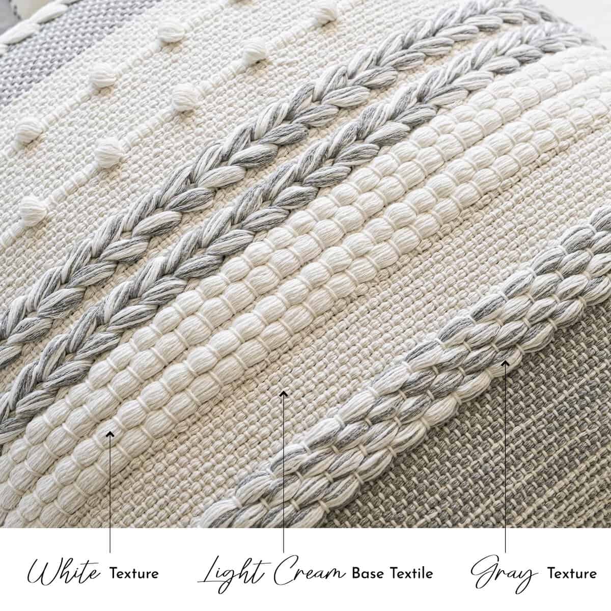 Funda de Almohada Decorativa Boho en Gris 20x20 Cuadrada, - Imagen 6